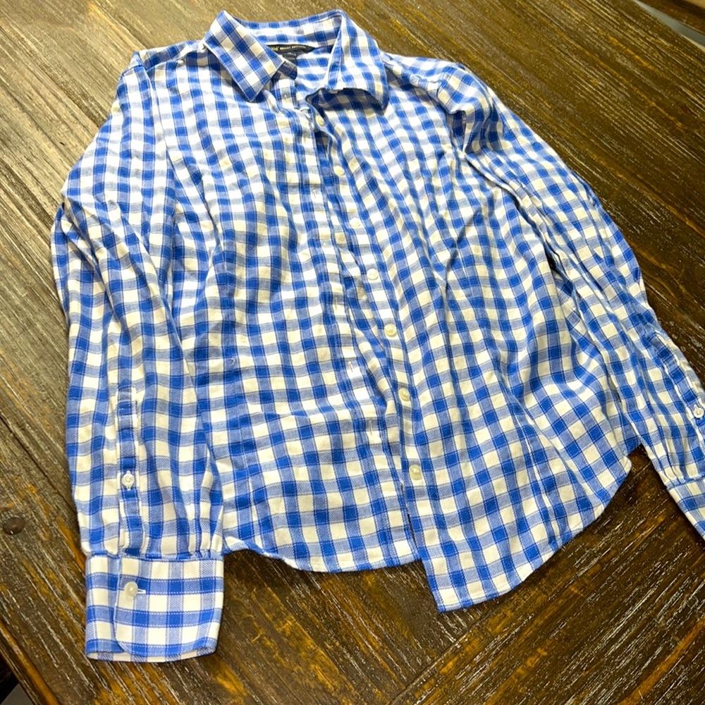 Brooks Brothers Blue and White Gingham Button-Down Shirt